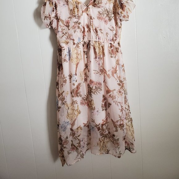 Soft pink floral boho dress BOG Collective size S - Picture 3 of 3